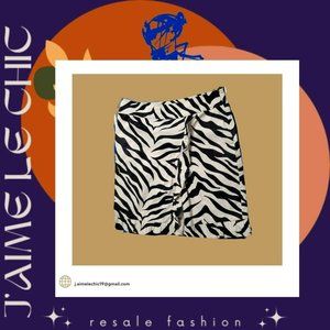 Allison Taylor Zebra Printed Skirt with Ruffled Front